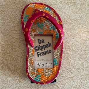 Da Slippah Frame - Hand Painted Floral Design